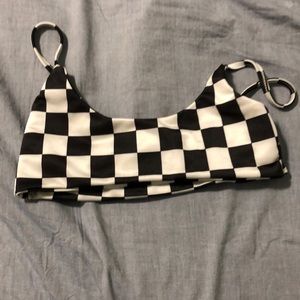 Checkered Nasty Gal cropped bra